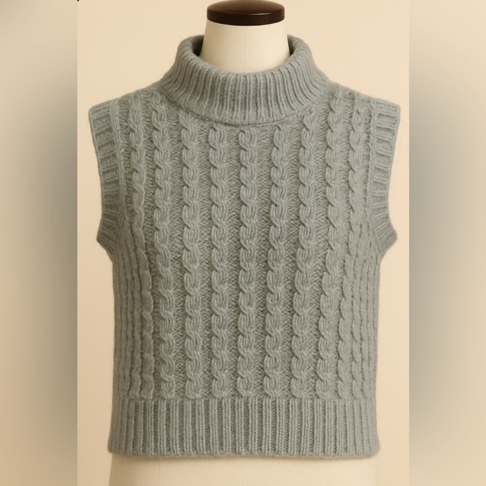 Eleven Six - Baby Alpaca Cable-Knit Sleeveless Vest